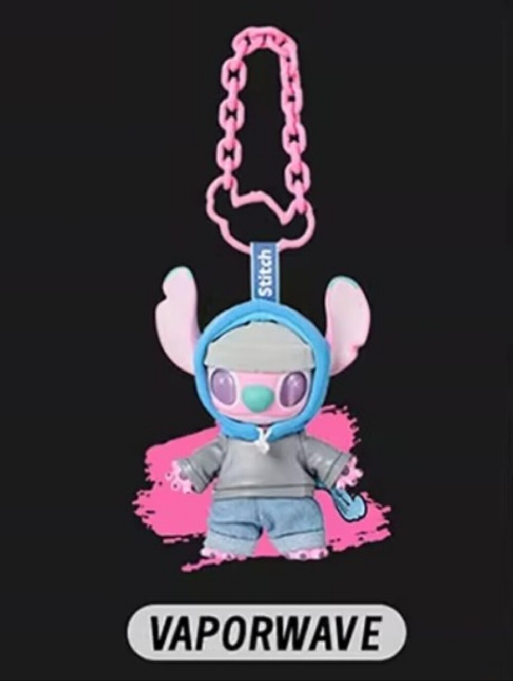 Disney Stitch Gen Z Street Style MINISO Vinyl Plush Bag Charm NIB - Vaperwave - Picture 3 of 4